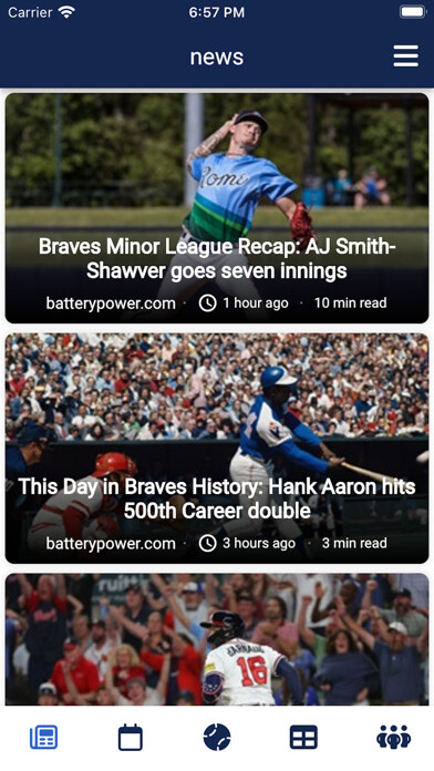 Emulate iPhone app Atlanta Baseball using MyAndroid