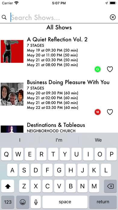 Emulate iPhone app Atlanta Fringe 2022 using MyAndroid