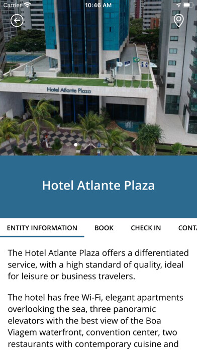 Emulate iPhone app Atlante Plaza Hotel using MyAndroid