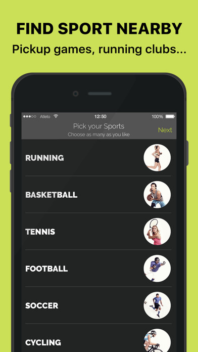 Emulate iPhone app ATLETO #sporttogether using MyAndroid
