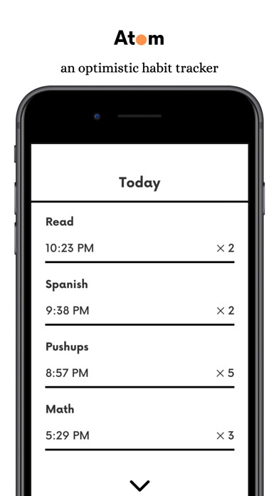 Emulate iPhone app Atom - Habit Tracker using MyAndroid Emulate iPhone app Atom - Habit Tracker using MyAndroid
