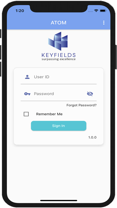 Emulate iPhone app ATOM KEYfields using MyAndroid