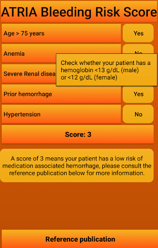 Run android online APK ATRIA Bleeding Risk Score from MyAndroid or emulate ATRIA Bleeding Risk Score using MyAndroid Run android online APK ATRIA Bleeding Risk Score from MyAndroid or emulate ATRIA Bleeding Risk Score using MyAndroid