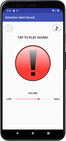 Emulate Android APK Attention Alert Sound