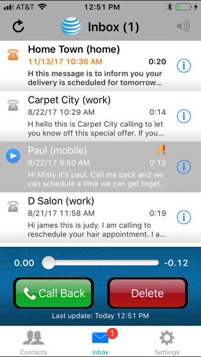 Emulate iPhone app AT&T Voicemail Viewer (Work) using MyAndroid Emulate iPhone app AT&T Voicemail Viewer (Work) using MyAndroid