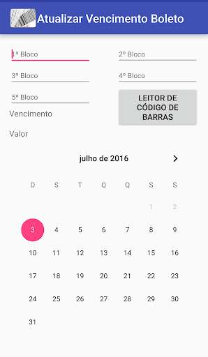 Run android online APK Atualizar Vencimento Boleto from MyAndroid or emulate Atualizar Vencimento Boleto using MyAndroid