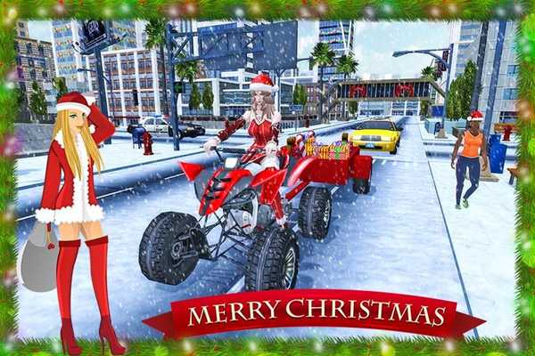 Emulate Android APK ATV Bike: Santa Girl Christmas Gift Delivery