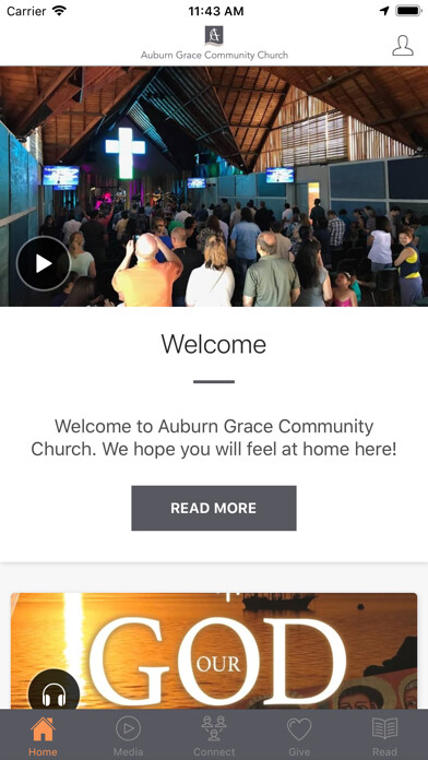 Emulate iPhone app Auburn Grace Church using MyAndroid