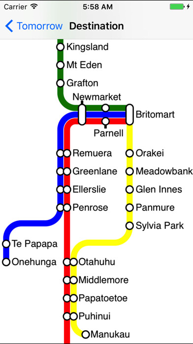 Emulate iPhone app Auckland Trains using MyAndroid