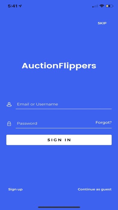 Emulate iPhone app Auction Flippers, LLC using MyAndroid