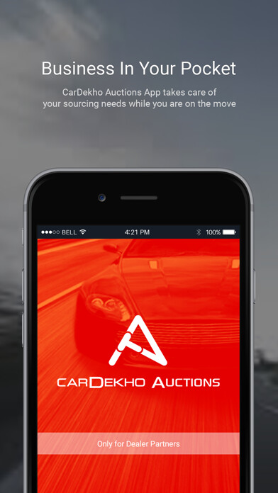 Emulate iPhone app Auctions by CarDekho using MyAndroid