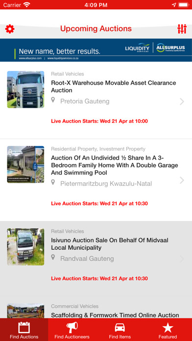 Emulate iPhone app Auction Search South Africa using MyAndroid Emulate iPhone app Auction Search South Africa using MyAndroid