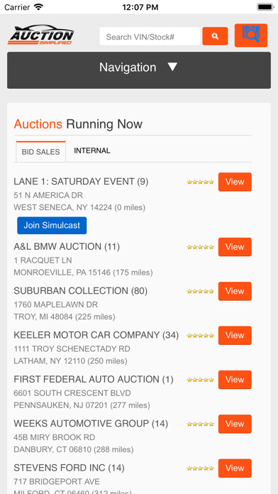 Emulate iPhone app Auction Simplified using MyAndroid