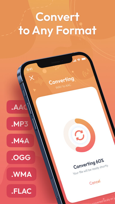Emulate iPhone app Audio Converter: convert mp3 using MyAndroid