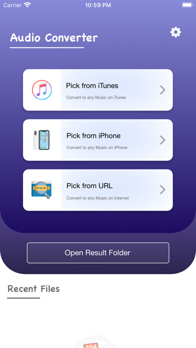 Emulate iPhone app Audio Converter • Extractor using MyAndroid