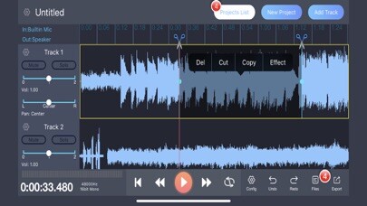 Emulate iPhone app Audio Editor HD using MyAndroid