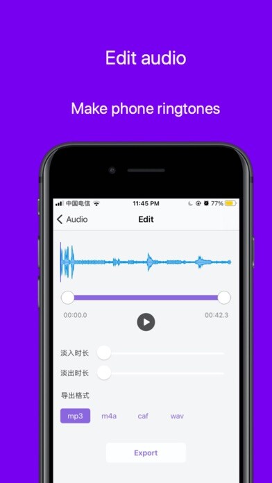 Emulate iPhone app Audio Editor - Mp3 Converter using MyAndroid