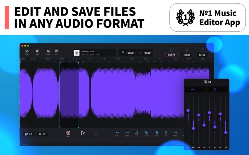 Emulate iPhone app Audio Editor - Record & Edit using MyAndroid