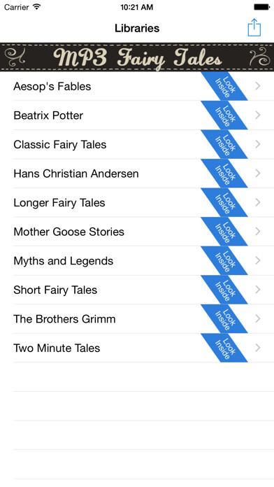 Emulate iPhone app Audio Fairy Tales using MyAndroid