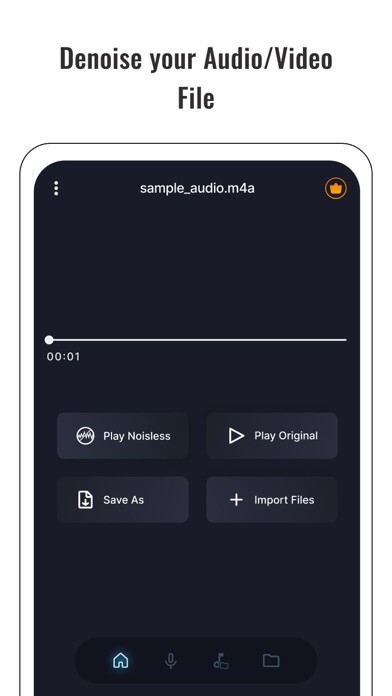 Emulate iPhone app Audio Noise Reducer & Recorder using MyAndroid