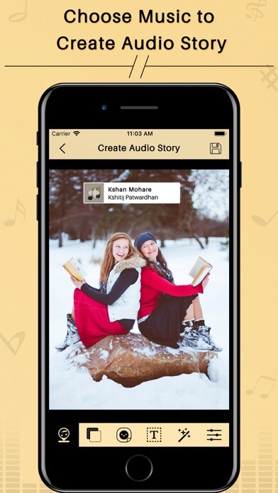 Emulate iPhone app Audio Photo Video Status Maker using MyAndroid