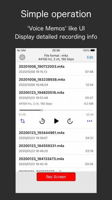 Emulate iPhone app Audio Recorder - WAV, M4A using MyAndroid Emulate iPhone app Audio Recorder - WAV, M4A using MyAndroid
