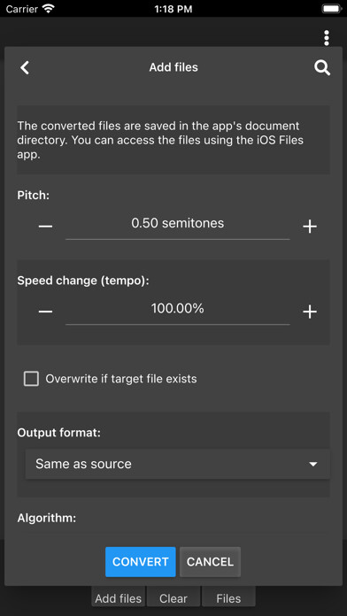 Emulate iPhone app Audio Speed Converter using MyAndroid Emulate iPhone app Audio Speed Converter using MyAndroid