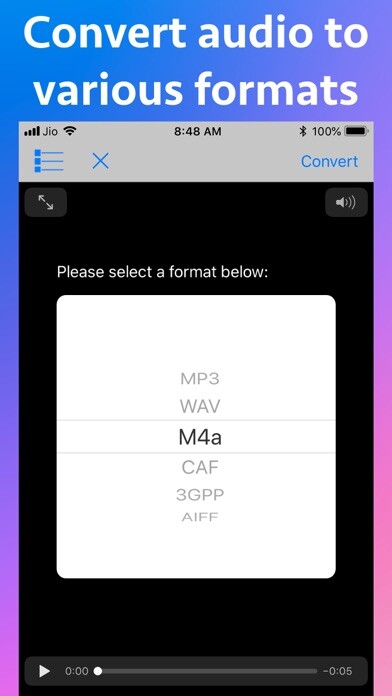 Emulate iPhone app Audio Type Converter using MyAndroid Emulate iPhone app Audio Type Converter using MyAndroid