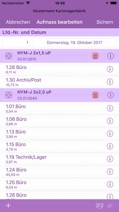 Emulate iPhone app Aufmaß (Baustellenaufmaß) using MyAndroid