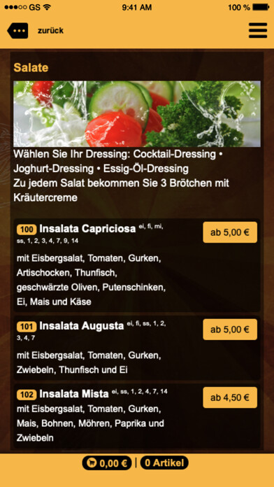 Emulate iPhone app Augusta Pizzeria using MyAndroid