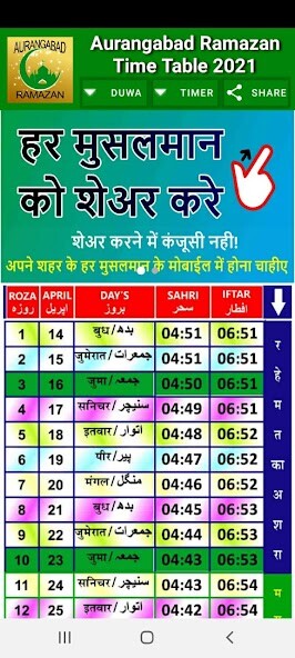 Run android online APK Aurangabad Ramazan Time Table from MyAndroid or emulate Aurangabad Ramazan Time Table using MyAndroid