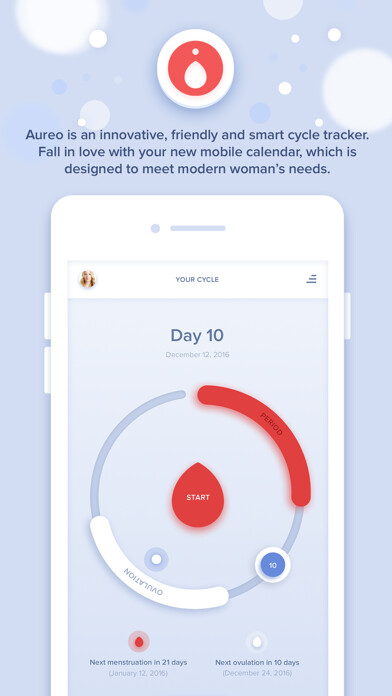 Emulate iPhone app Aureo - period & ovulation using MyAndroid