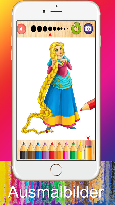 Emulate iPhone app Ausmalbilder für Kinder Kleine Prinzessin using MyAndroid