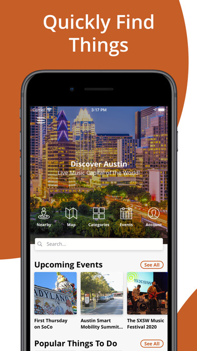 Emulate iPhone app Austin Travel by TripBucket using MyAndroid