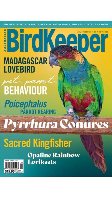 Emulate iPhone app Australian BirdKeeper Magazine using MyAndroid