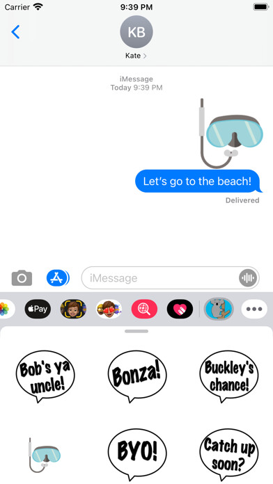 Emulate iPhone app Australian stickers using MyAndroid Emulate iPhone app Australian stickers using MyAndroid