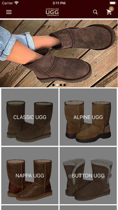 Emulate iPhone app AUSTRALIAN UGG ORIGINAL using MyAndroid
