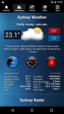 Emulate Android APK Australian Weather