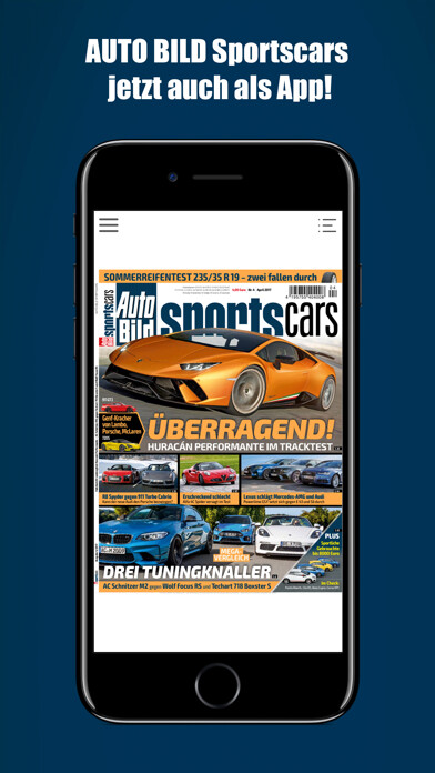 Emulate iPhone app Auto Bild Sportscars Reader using MyAndroid