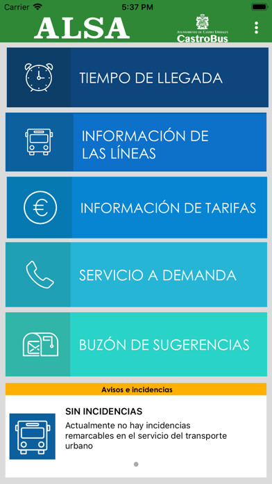 Emulate iPhone app Autobuses Castro Urdiales using MyAndroid