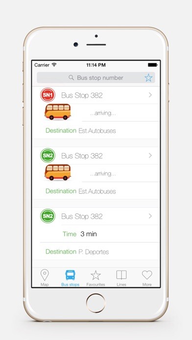 Emulate iPhone app Autobuses de Granada - GranaBus using MyAndroid