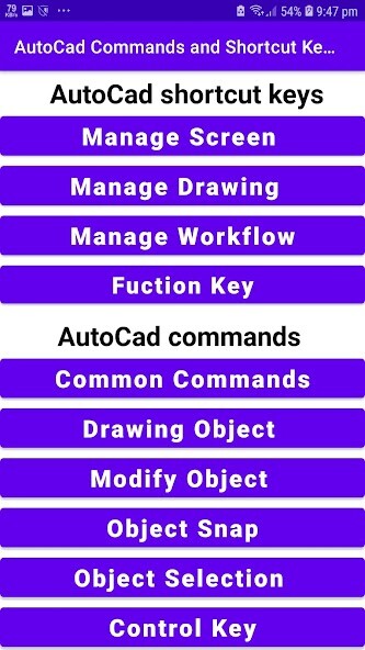 Run android online APK AutoCAD Shortcut key Command from MyAndroid or emulate AutoCAD Shortcut key Command using MyAndroid