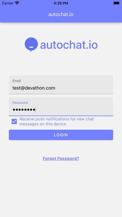 Emulate iPhone app Autochat Inbox using MyAndroid