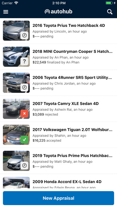 Emulate iPhone app AutoHub Appraisal using MyAndroid