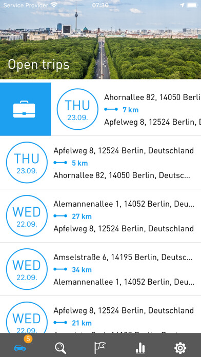 Emulate iPhone app AutoLogg - Fahrtenbuch App using MyAndroid