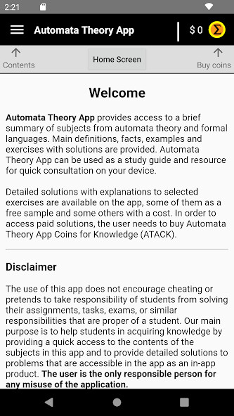 Run android online APK Automata Theory App from MyAndroid or emulate Automata Theory App using MyAndroid