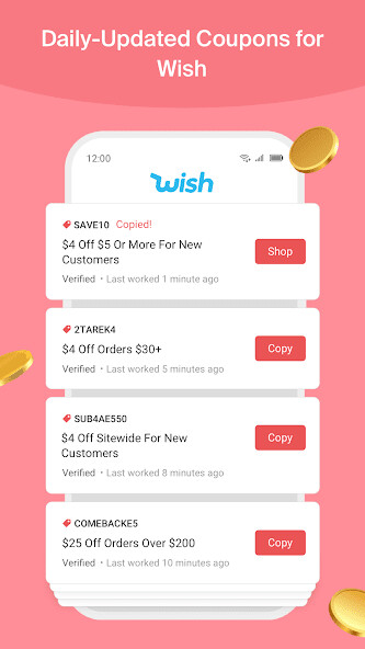 Run android online APK Automatic Coupons for Wish from MyAndroid or emulate Automatic Coupons for Wish using MyAndroid