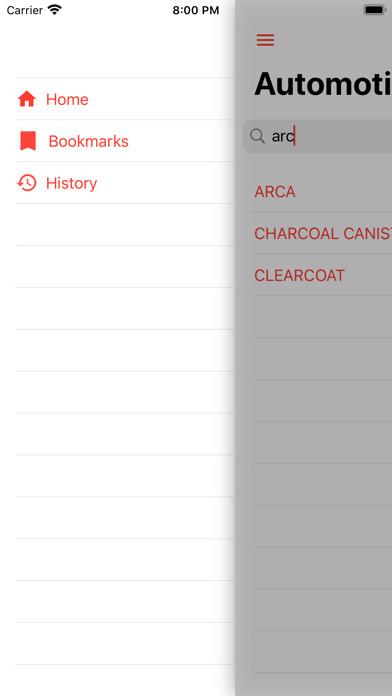 Emulate iPhone app Automotive Dictionary Offline using MyAndroid