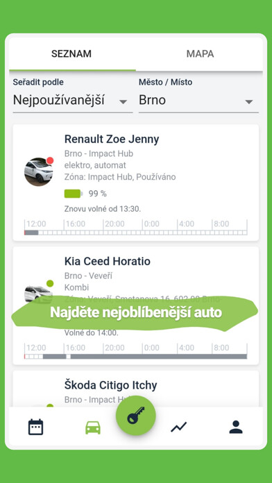 Emulate iPhone app Autonapůl (carsharing) using MyAndroid