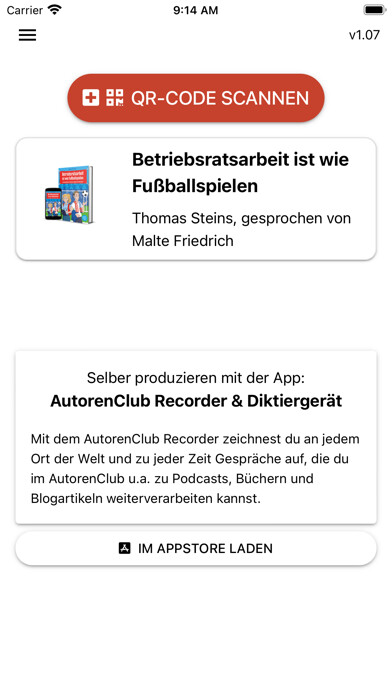 Emulate iPhone app AutorenClub Hörbuch & Podcast using MyAndroid